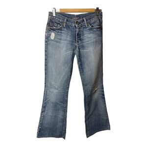 7 For All Mankind Blue Straight Boot Cut Distressed Jeans Women's Size 29